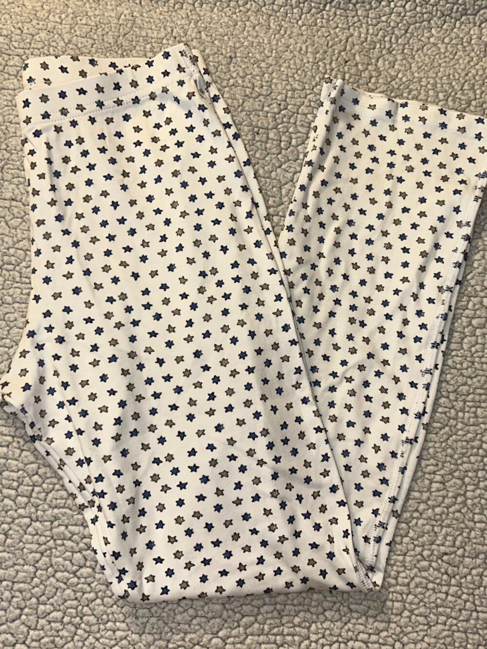 Roller Rabbit White Pajama Leggings with Navy Star Print